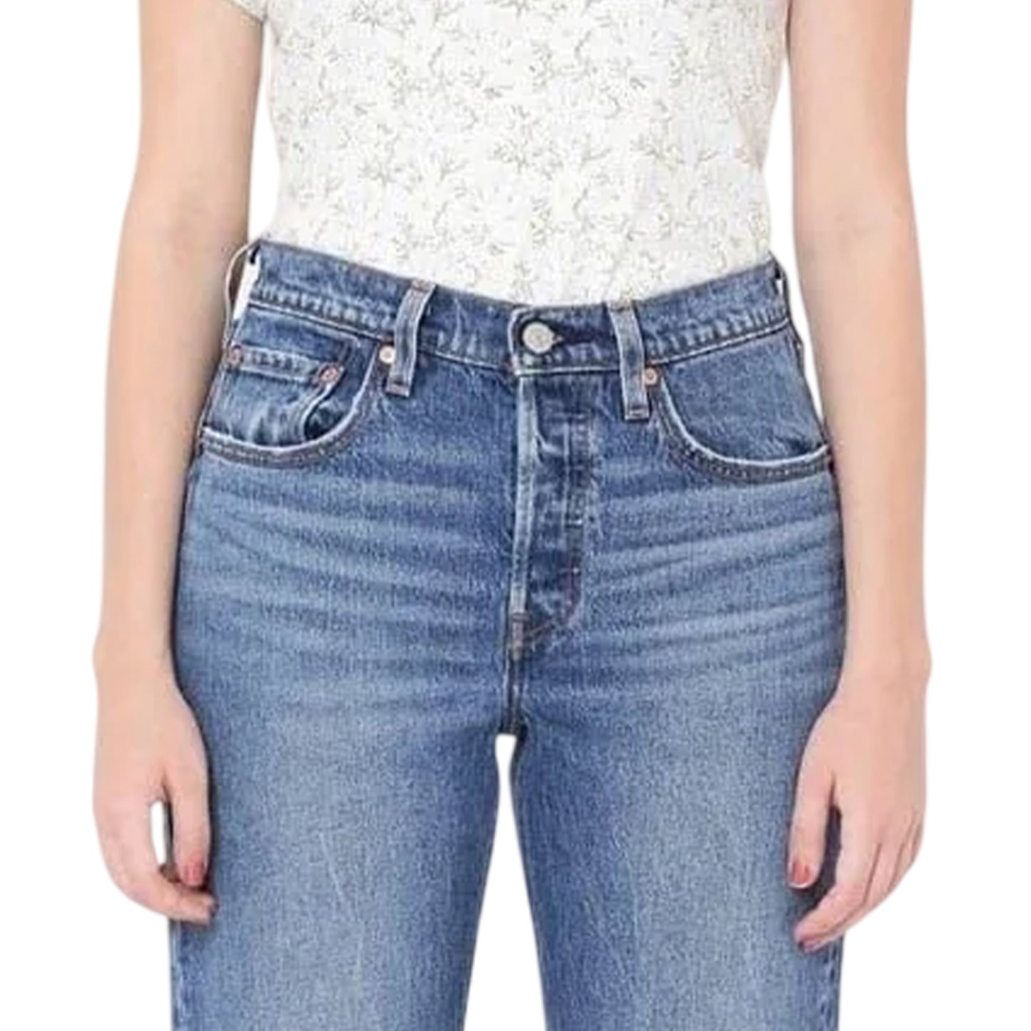 Erin Cant Wait - Back - Levis Womens-Ladies 501 Denim Cropped Jeans