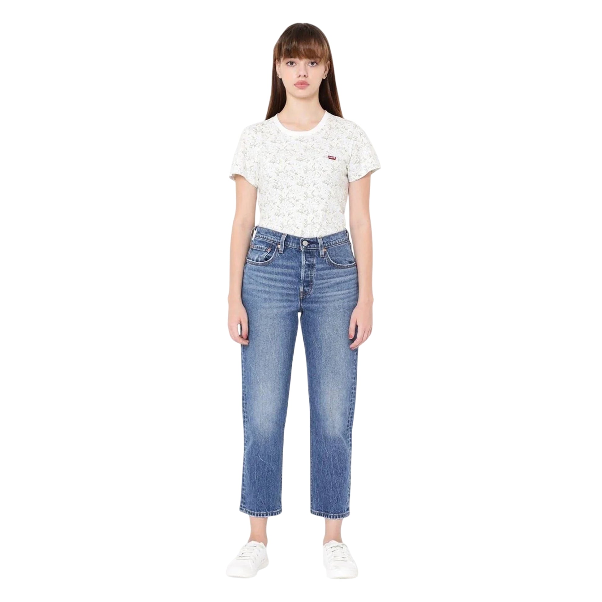 Erin Cant Wait - Side - Levis Womens-Ladies 501 Denim Cropped Jeans