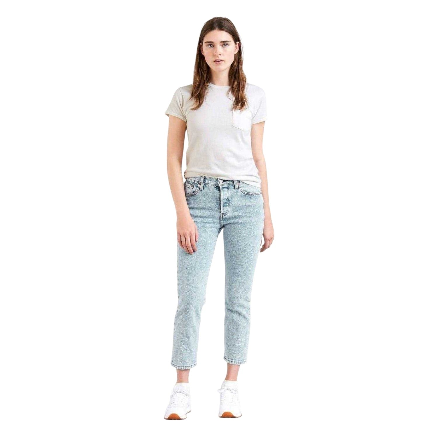 Wow Me Over - Side - Levis Womens-Ladies 501 Denim Cropped Jeans