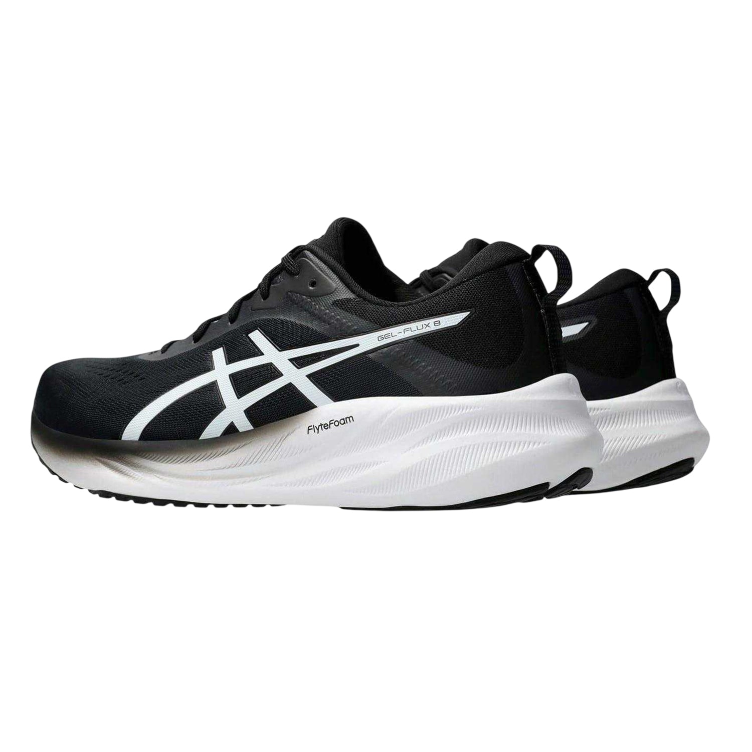 Black-White - Back - Asics Mens Gel Flux 8 Trainers
