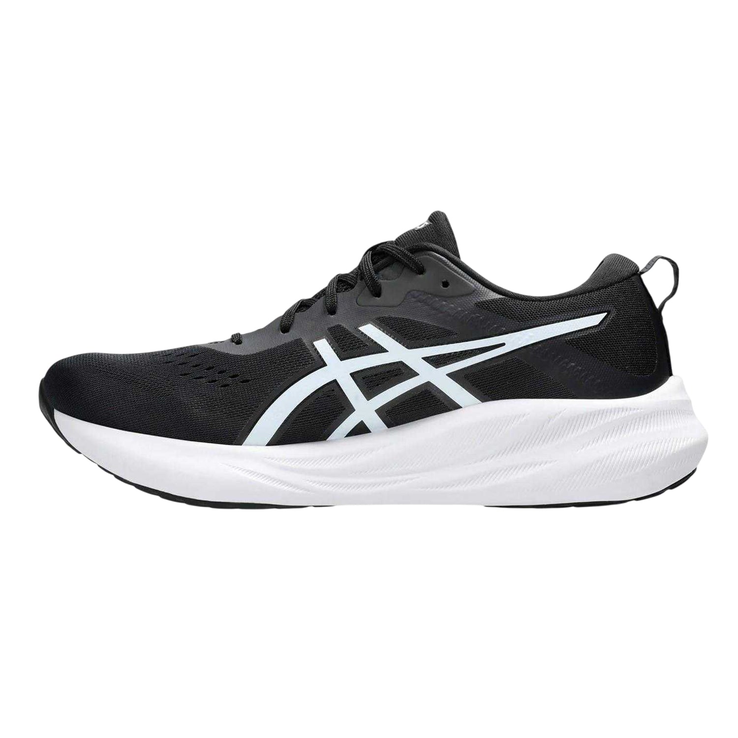 Black-White - Side - Asics Mens Gel Flux 8 Trainers