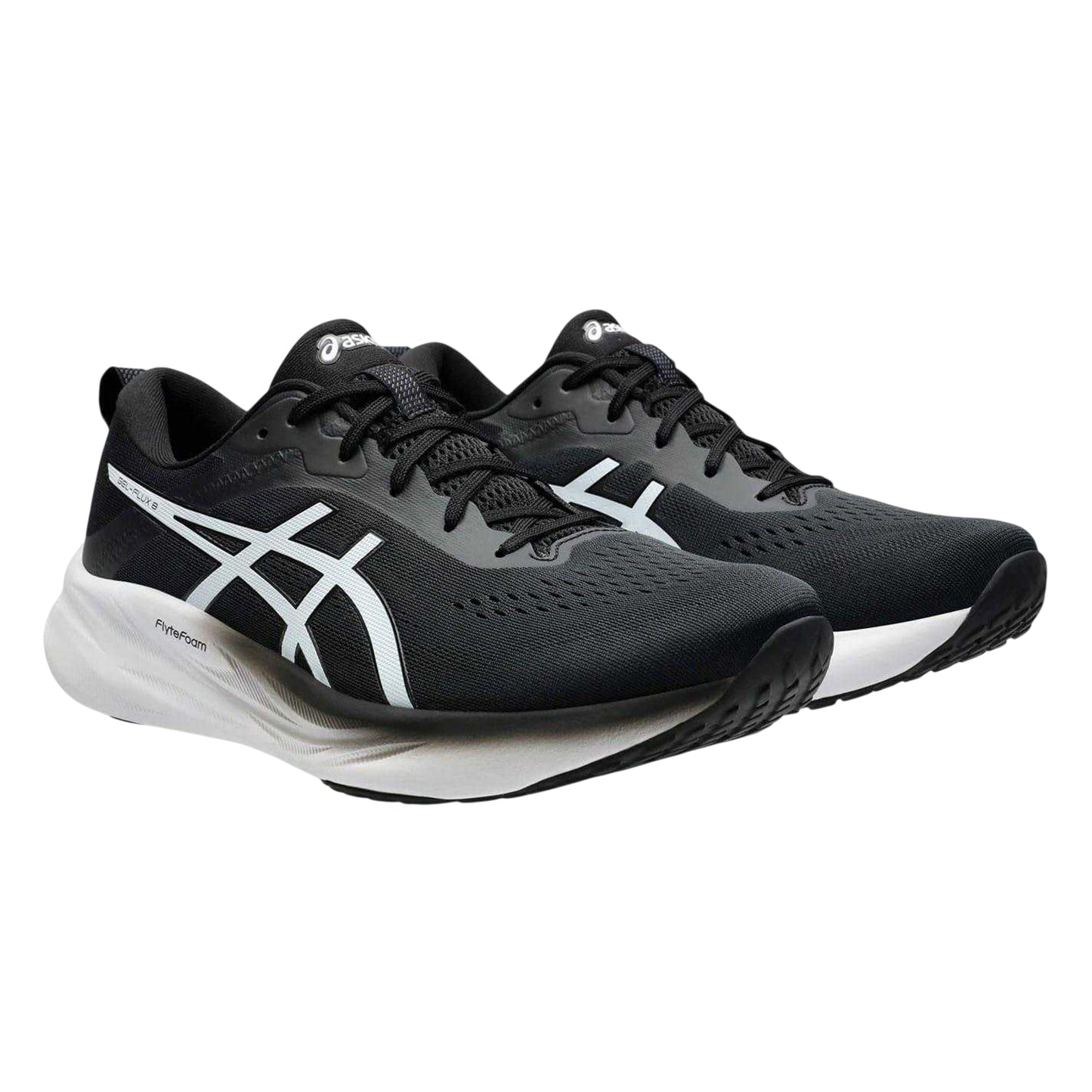Black-White - Pack Shot - Asics Mens Gel Flux 8 Trainers