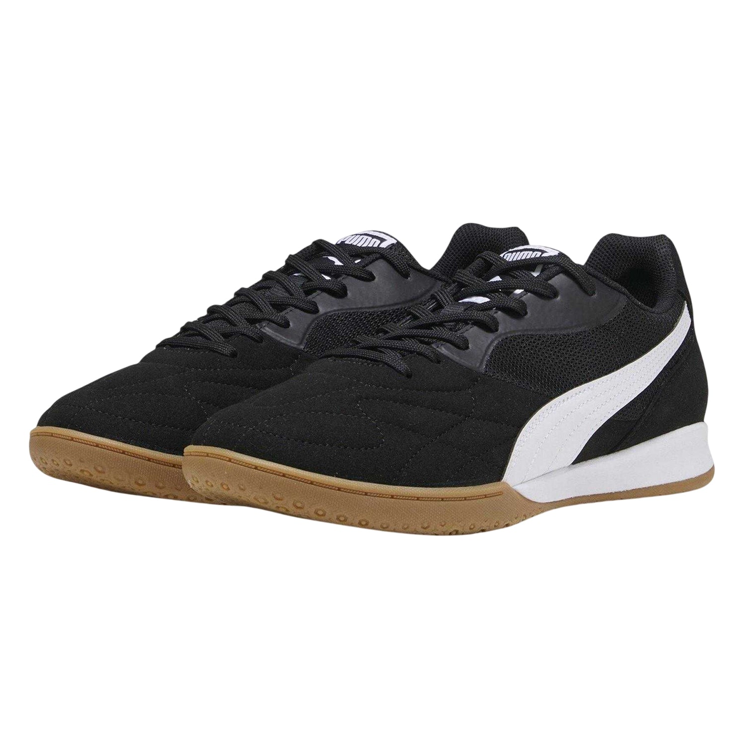 Black-White - Pack Shot - Puma Mens Logo Low Cut Trainers