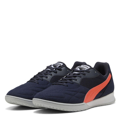Navy-Glow - Front - Puma Mens Logo Low Cut Trainers