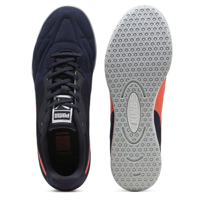 Navy-Glow - Side - Puma Mens Logo Low Cut Trainers