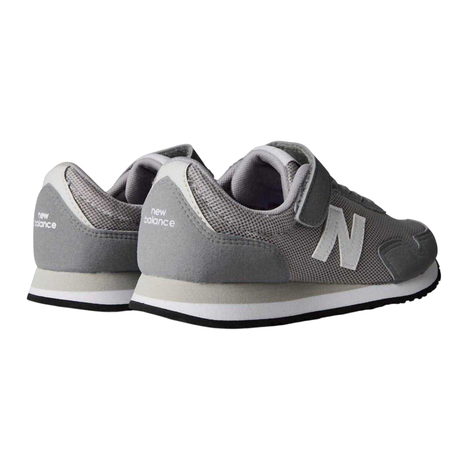 Grey - Back - New Balance Childrens-Kids 323 Leather Trainers