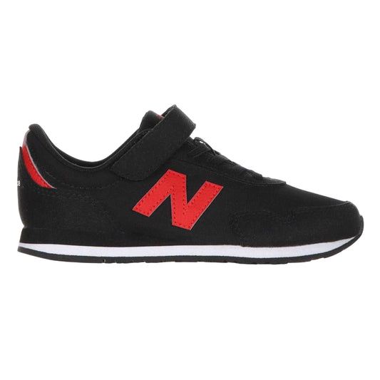 Triple Black - Front - New Balance Childrens-Kids 323 Leather Trainers