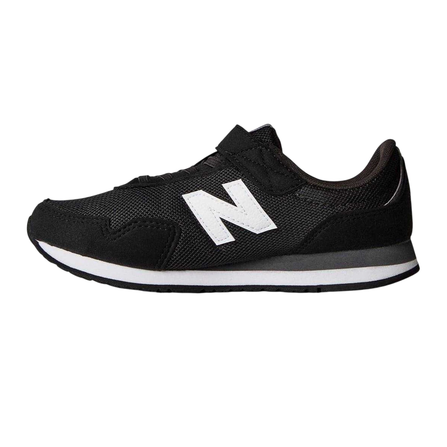Black-White - Side - New Balance Childrens-Kids 323 Leather Trainers