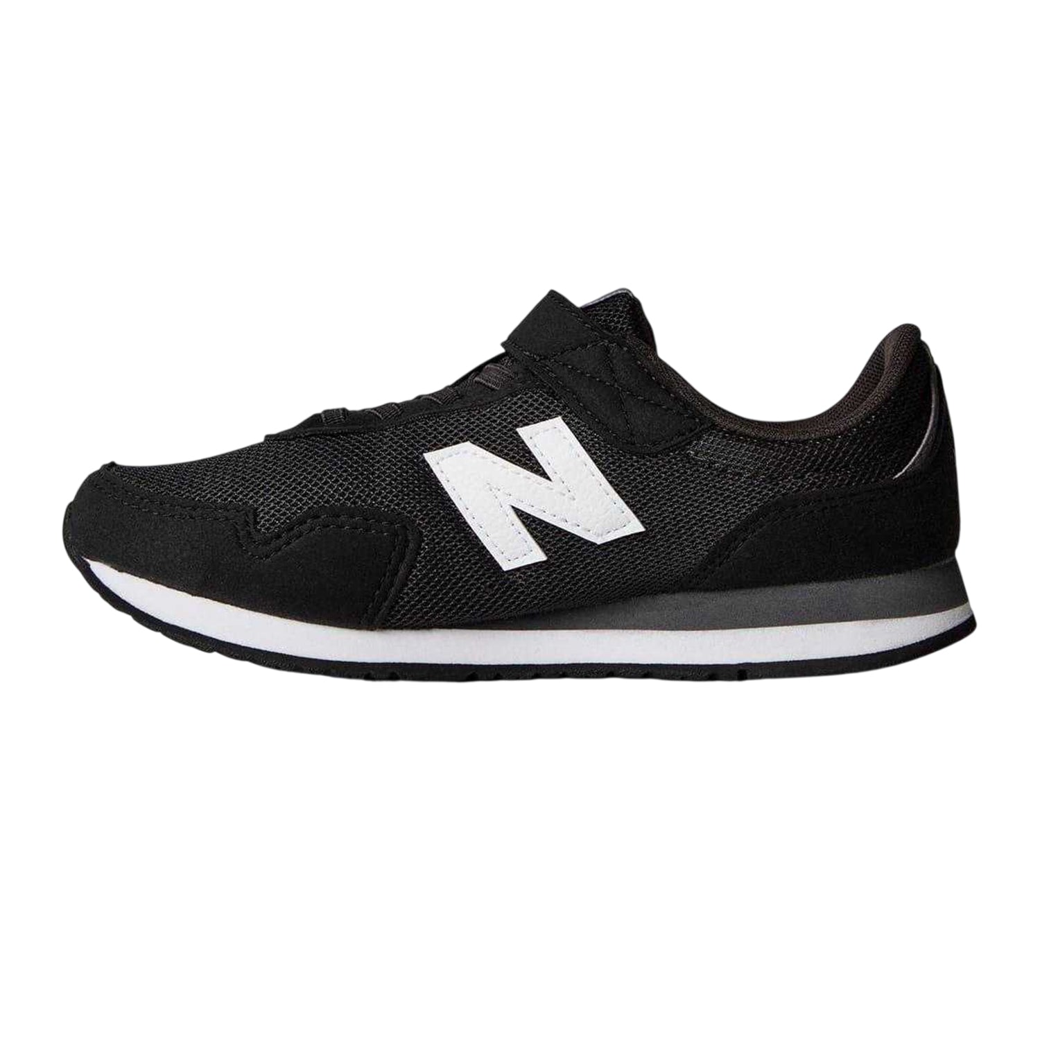 Black-White - Side - New Balance Childrens-Kids 323 Leather Trainers