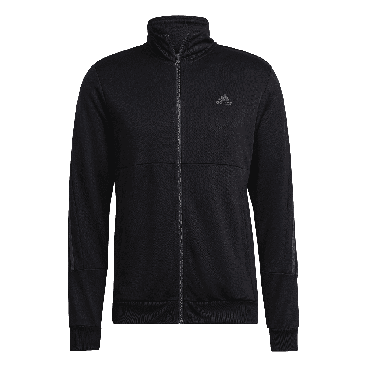 Black - Back - Adidas Mens Zipped Slim Tracksuit