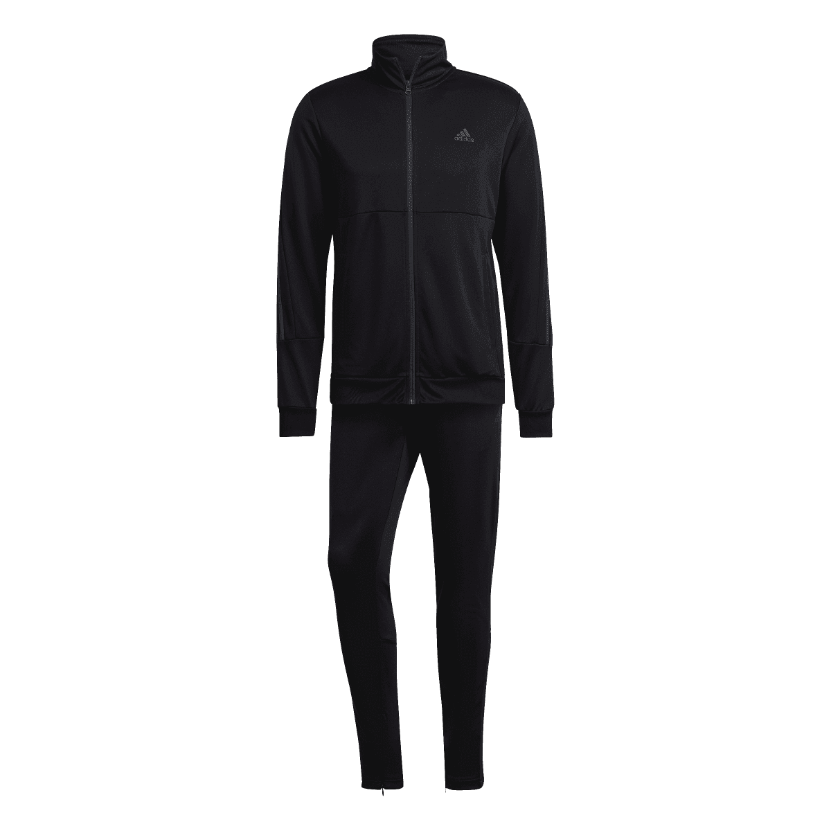 Black - Front - Adidas Mens Zipped Slim Tracksuit