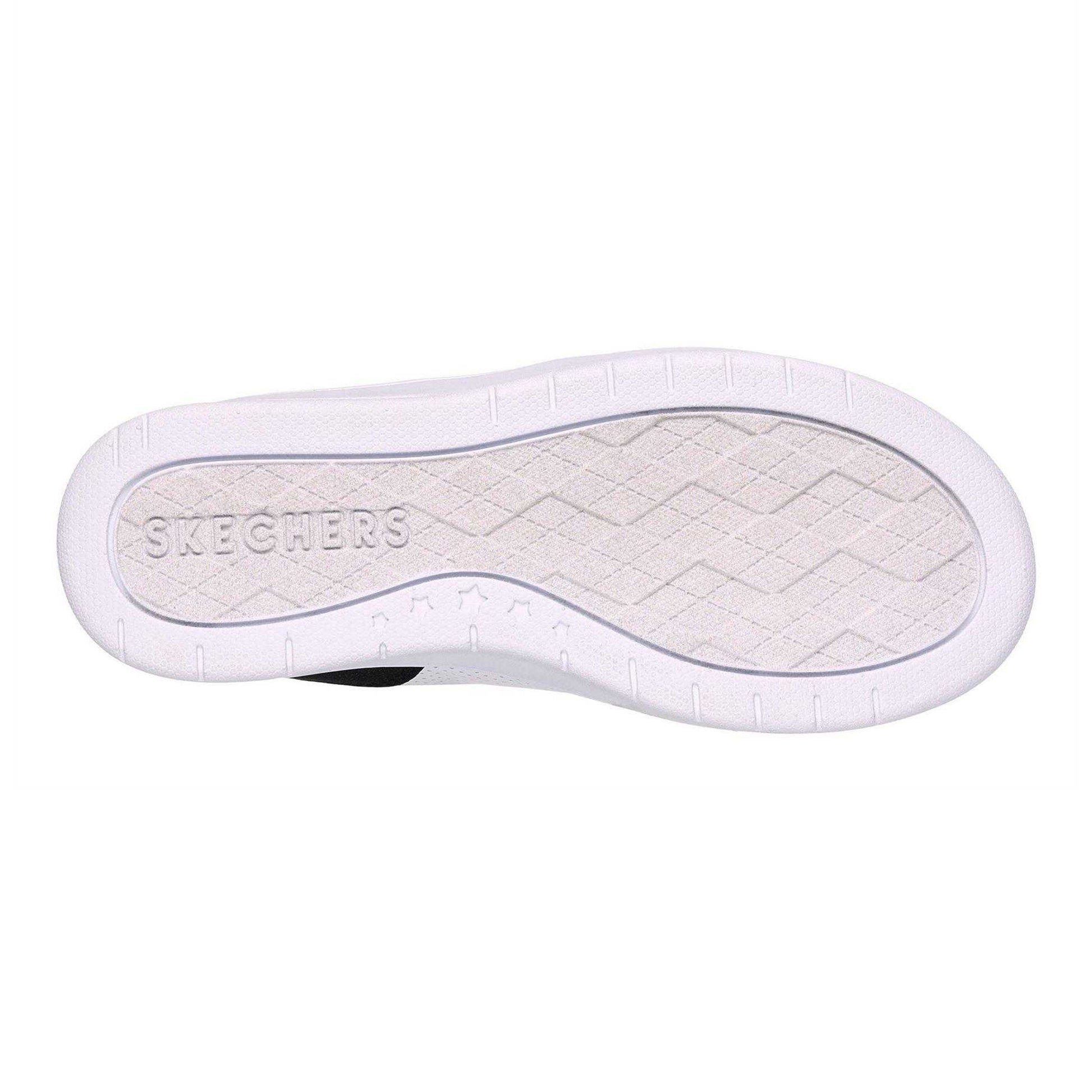 White-Black - Lifestyle - Skechers Childrens-Kids Court High Top Trainers