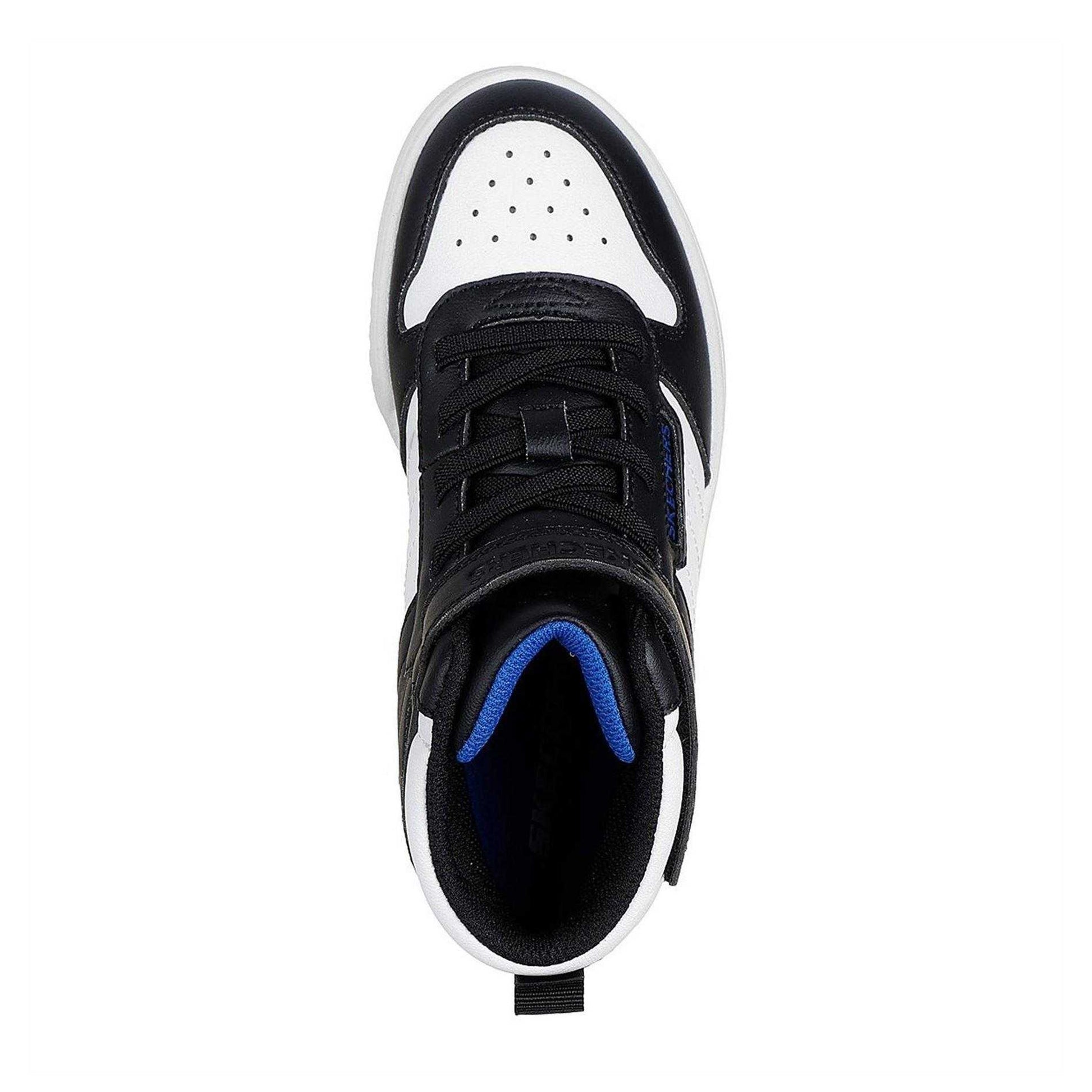 Black-White - Back - Skechers Childrens-Kids High-top Flat High Top Trainers