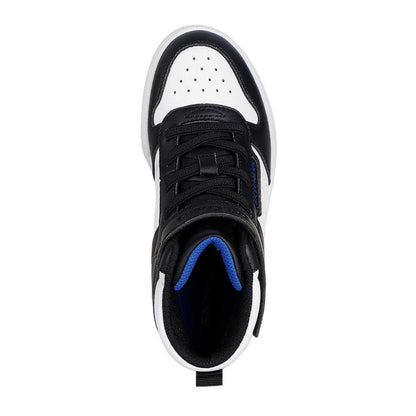 Black-White - Back - Skechers Childrens-Kids High-top Flat High Top Trainers