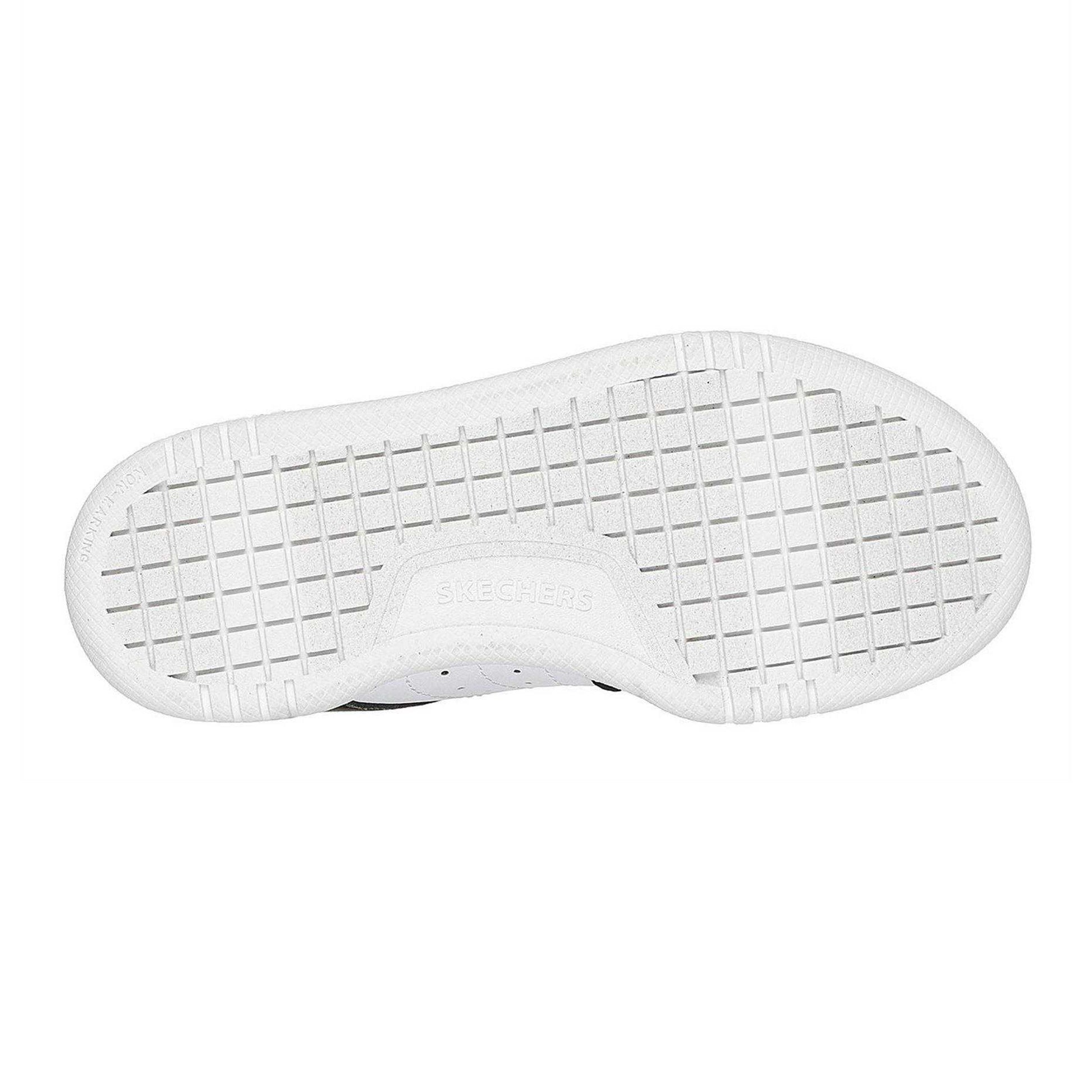 Black-White - Side - Skechers Childrens-Kids High-top Flat High Top Trainers