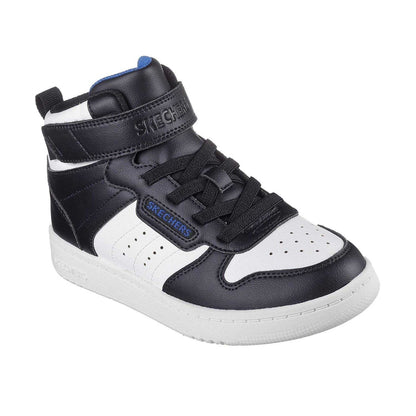 Black-White - Lifestyle - Skechers Childrens-Kids High-top Flat High Top Trainers