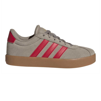 Green-Red - Front - Adidas Childrens-Kids VL Court 3.0 Suede Platform Trainers