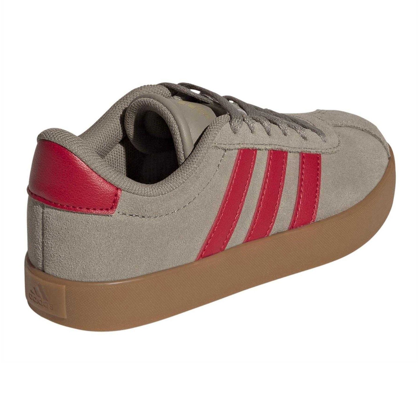 Green-Red - Back - Adidas Childrens-Kids VL Court 3.0 Suede Platform Trainers