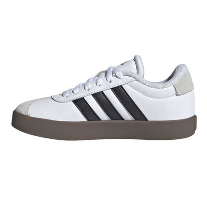White-Gum - Side - Adidas Childrens-Kids VL Court 3.0 Suede Platform Trainers