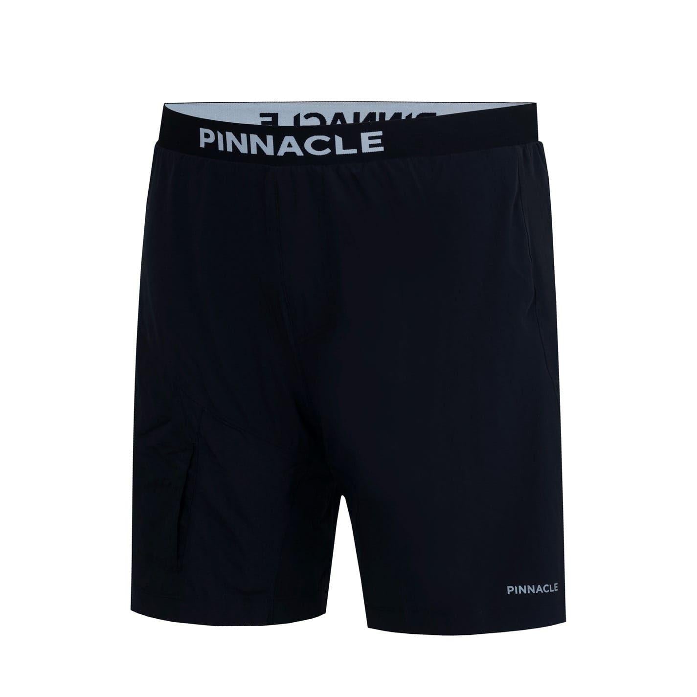 Black - Side - Pinnacle Mens 2 in 1 Cycling Shorts