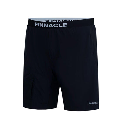 Black - Side - Pinnacle Mens 2 in 1 Cycling Shorts