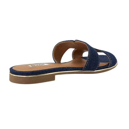 Navy - Back - Dune London Womens-Ladies Denim Open Toe Flat Sandals