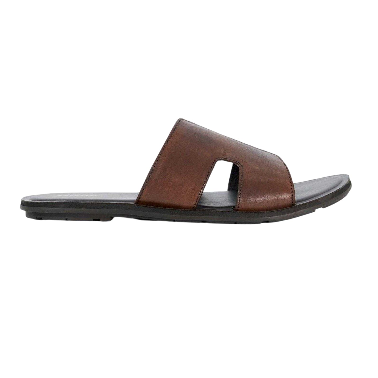 Brown - Front - Dune London Mens Initially Leather Casual Flat Flip Flops