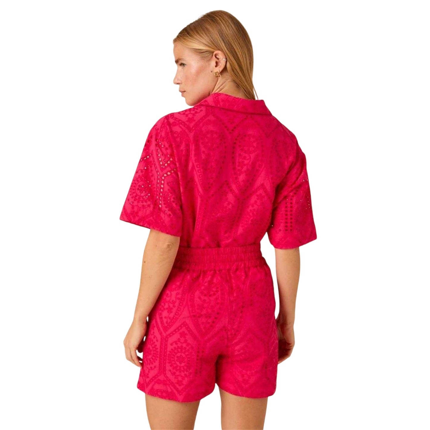 Pink - Back - Nobody´s Child Womens-Ladies Jen Geometric Chino Shorts