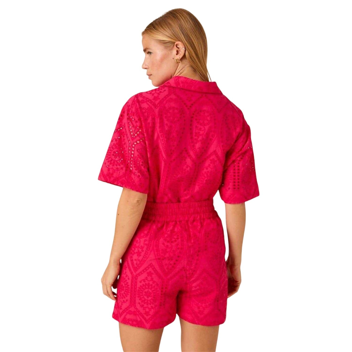Pink - Back - Nobody´s Child Womens-Ladies Jen Geometric Chino Shorts