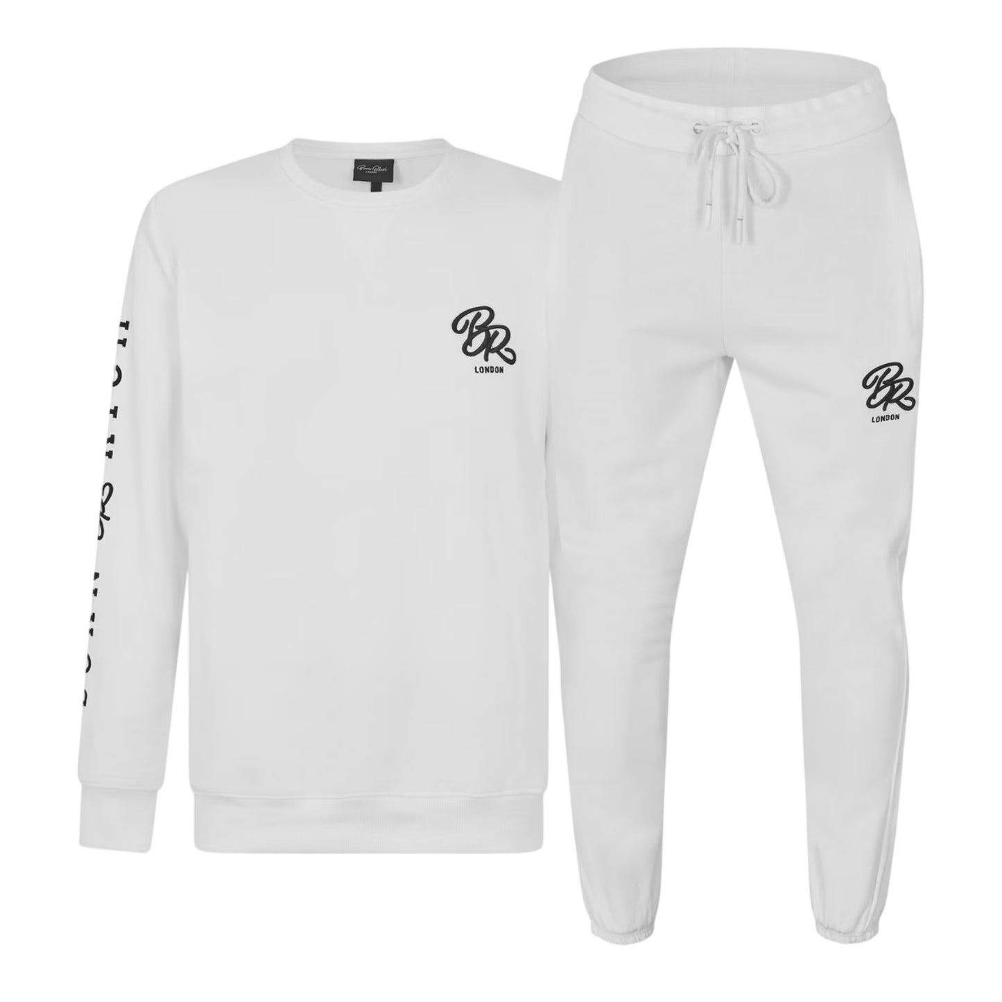 White - Front - Born Rich Mens Woven Logo Tailored Tracksuit