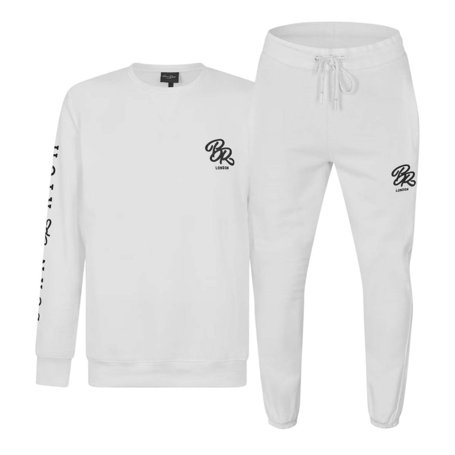 White - Front - Born Rich Mens Woven Logo Tailored Tracksuit