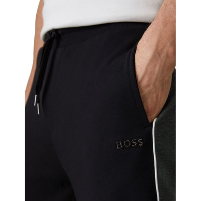 Black - Side - Boss Mens Side Stripe Tracksuit Bottoms