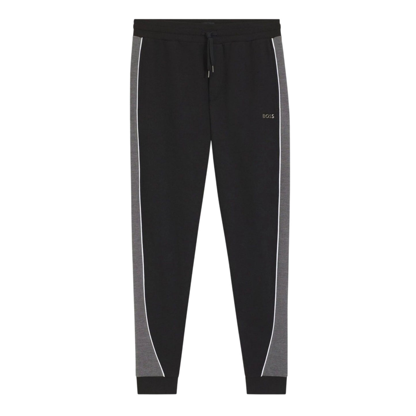 Black - Front - Boss Mens Side Stripe Tracksuit Bottoms