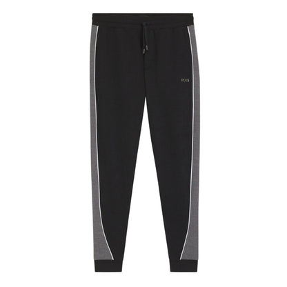 Black - Front - Boss Mens Side Stripe Tracksuit Bottoms