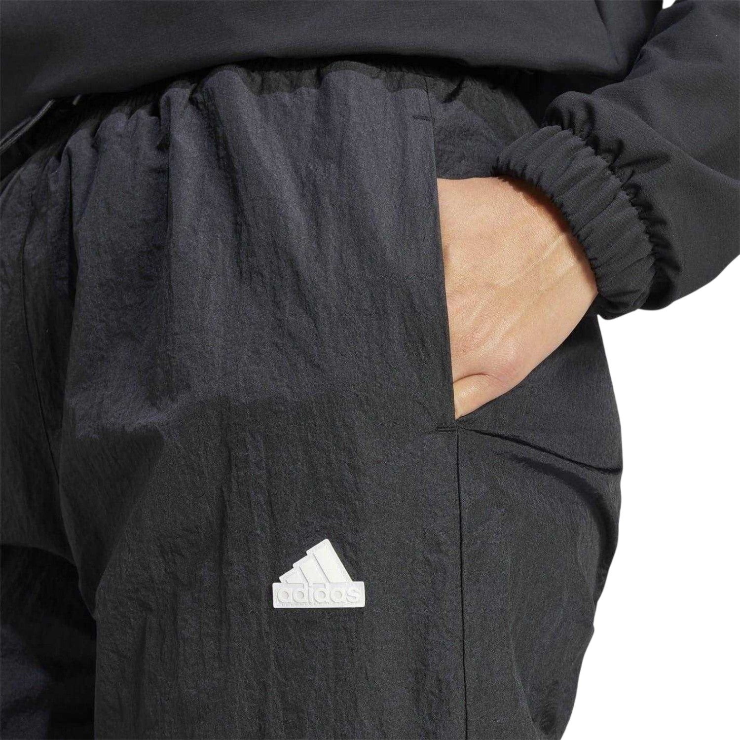 Black - Side - Adidas Womens-Ladies Essential Trefoil Cargo Trousers