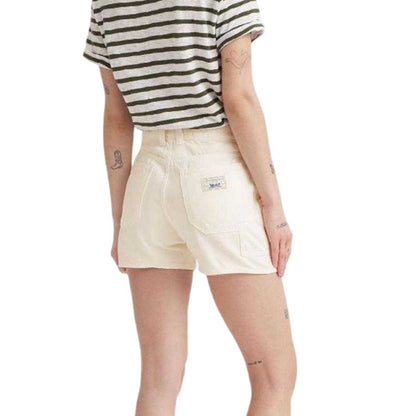 White - Back - Levis Womens-Ladies Denim Carpenter Shorts