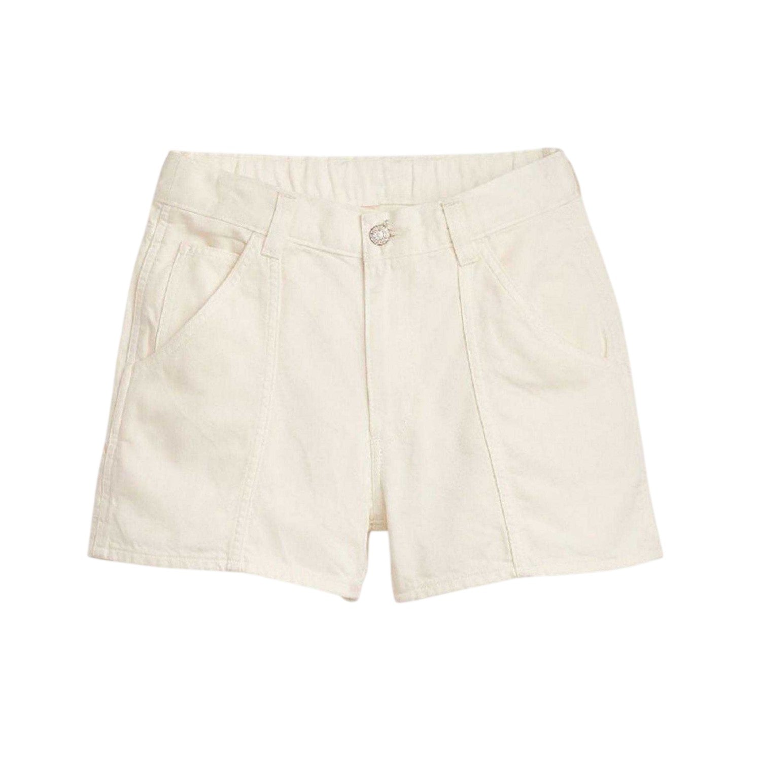 White - Front - Levis Womens-Ladies Denim Carpenter Shorts
