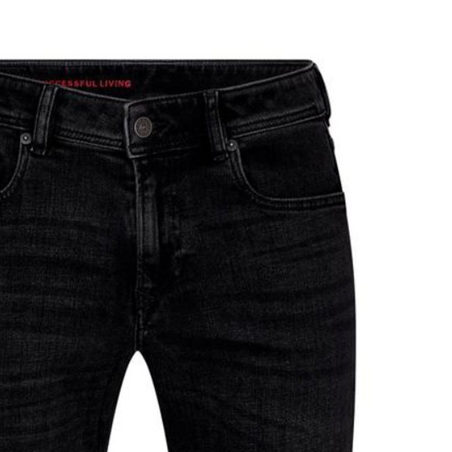 Black-Grey-Denim - Side - Diesel Mens Sleenker Denim Slim Jeans