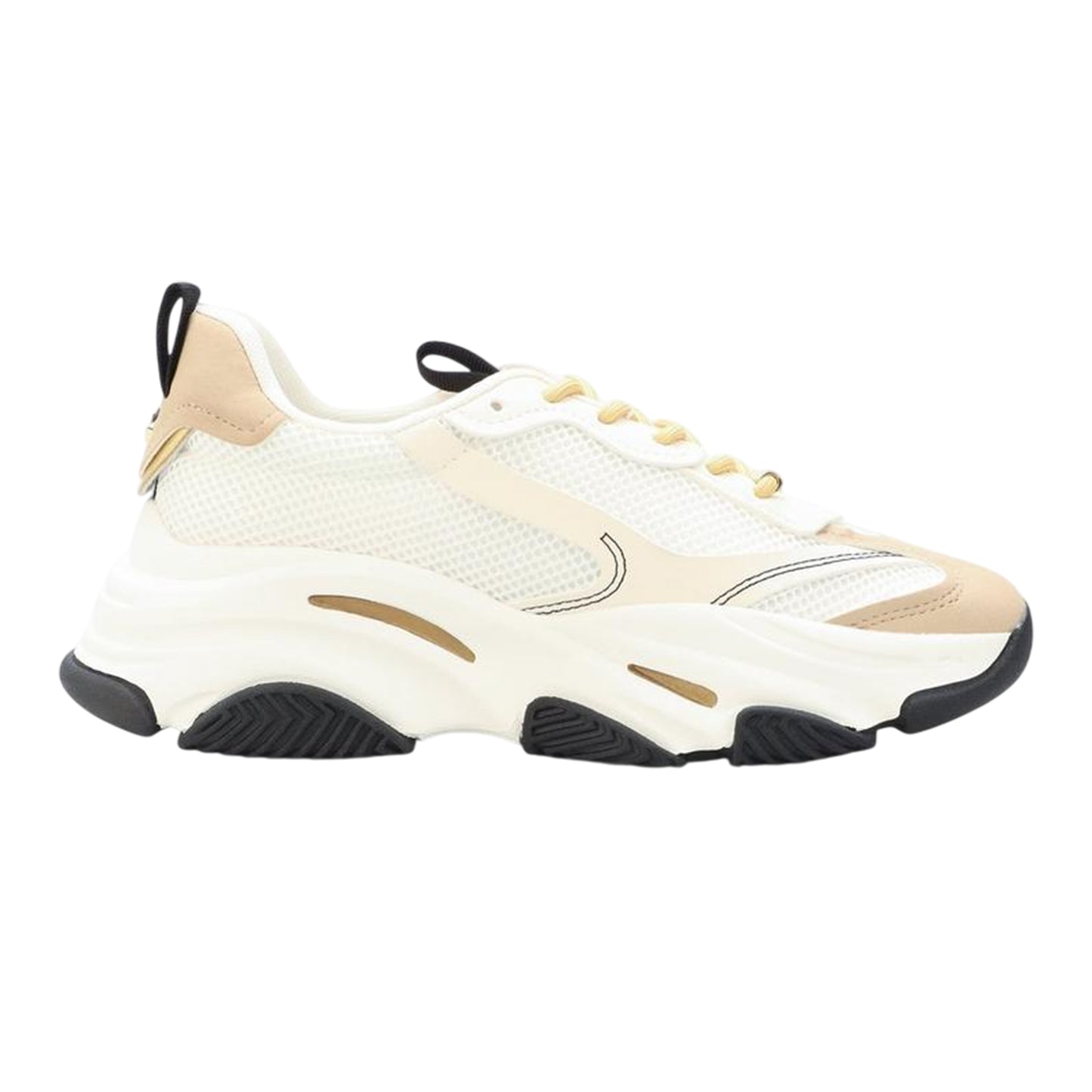 White-Tan - Front - Steve Madden Womens-Ladies Possession-E Platform Trainers