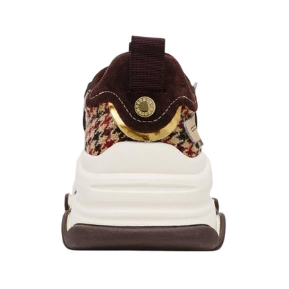 Brown-Purple Plaid - Back - Steve Madden Womens-Ladies Possession-E Platform Trainers