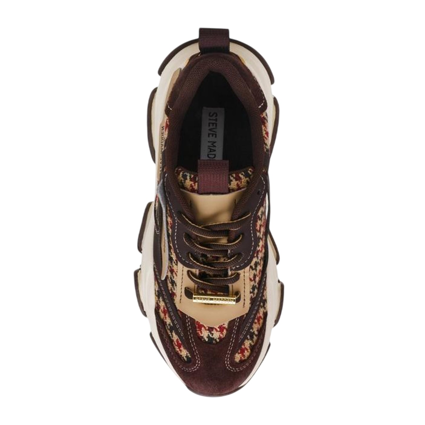 Brown-Purple Plaid - Side - Steve Madden Womens-Ladies Possession-E Platform Trainers