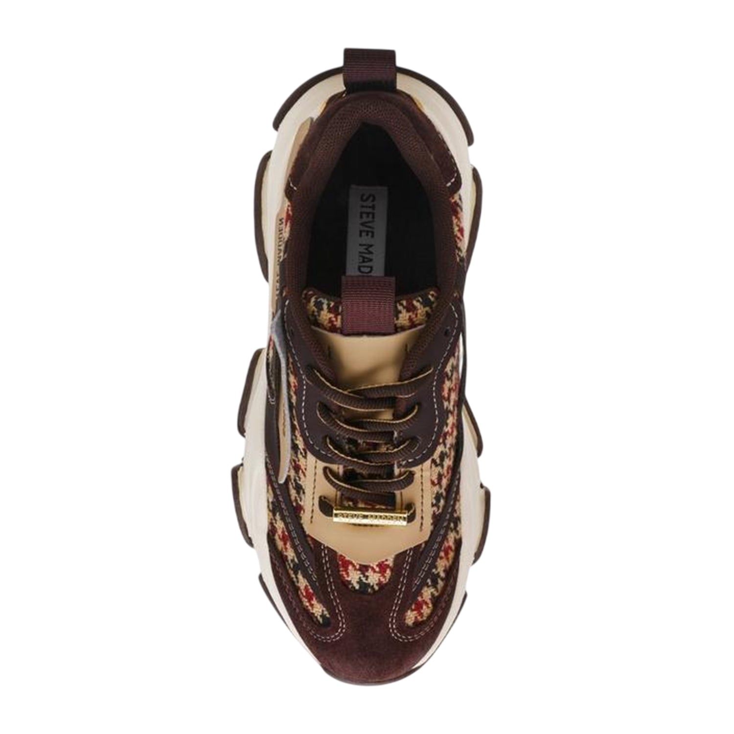 Brown-Purple Plaid - Side - Steve Madden Womens-Ladies Possession-E Platform Trainers