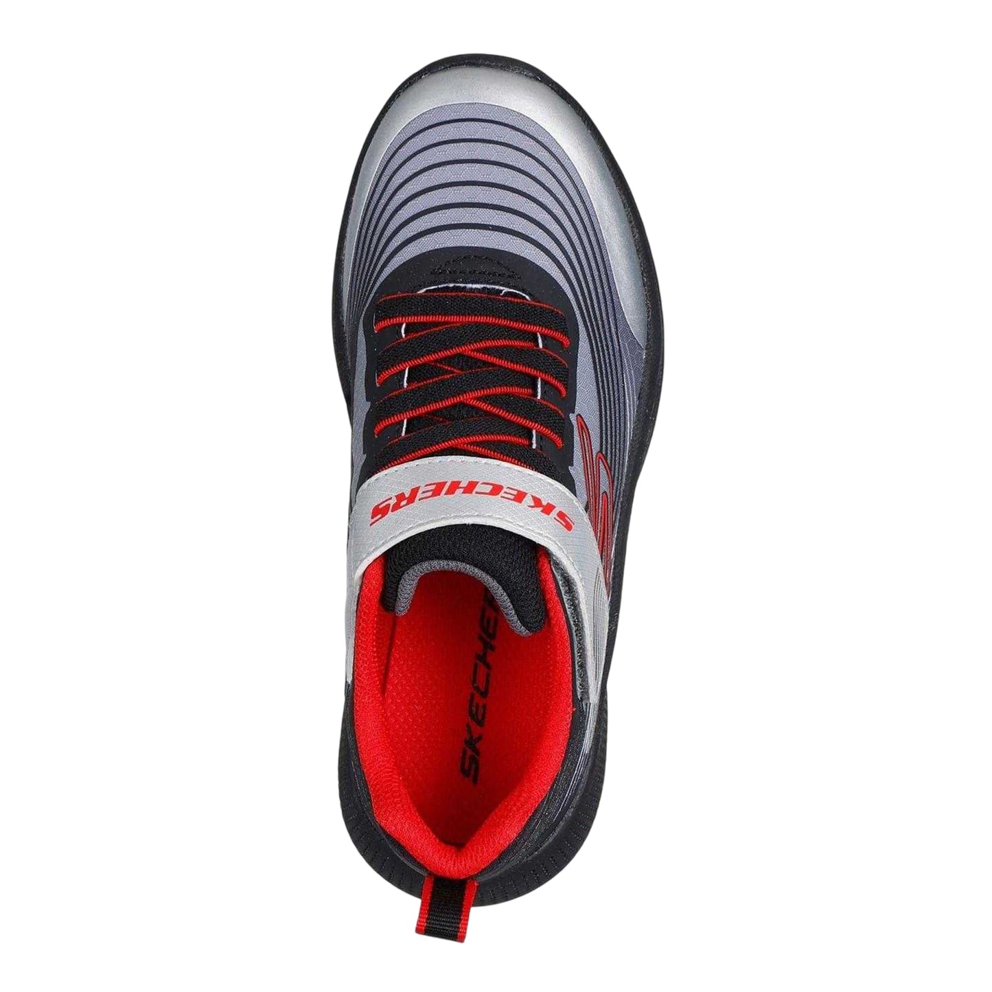 Silver-Red - Side - Skechers Childrens-Kids Gore Lightweight Trainers