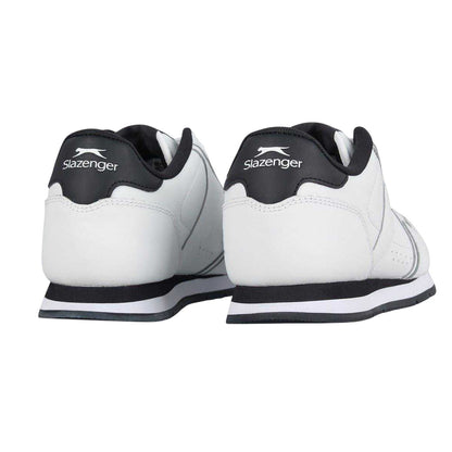 White-Navy - Back - Slazenger Mens Classic Coated Leather Trainers
