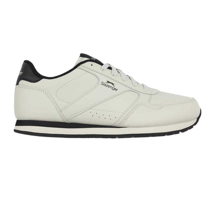 Chalk-Black - Front - Slazenger Mens Classic Coated Leather Trainers