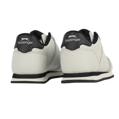 Chalk-Black - Back - Slazenger Mens Classic Coated Leather Trainers