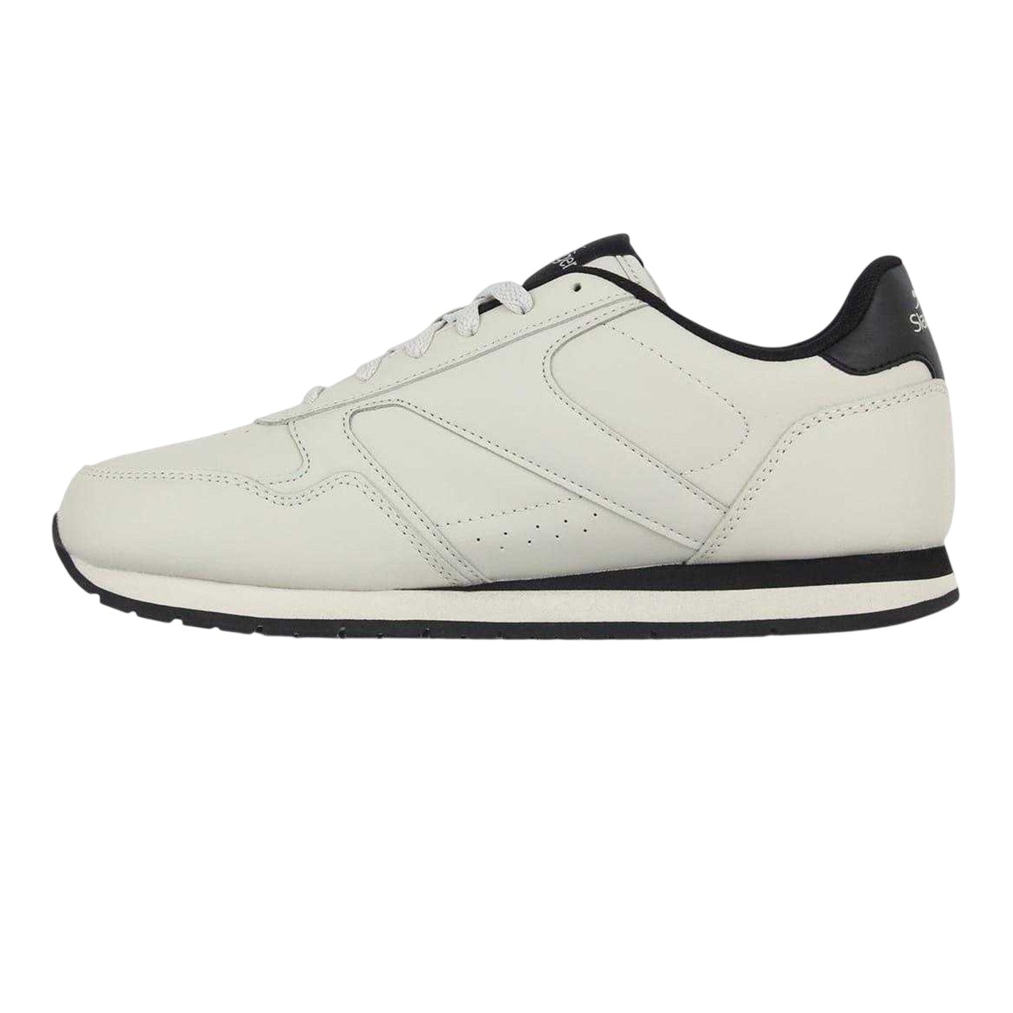 Chalk-Black - Side - Slazenger Mens Classic Coated Leather Trainers