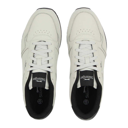 Chalk-Black - Lifestyle - Slazenger Mens Classic Coated Leather Trainers