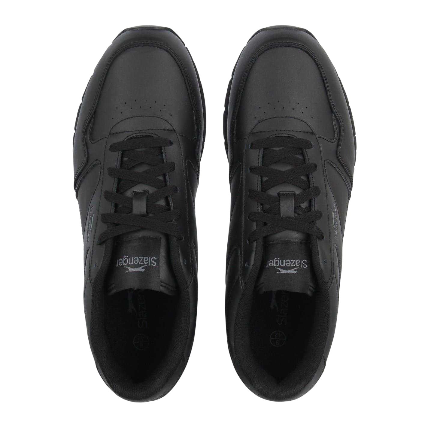 Black-Charcoal - Lifestyle - Slazenger Mens Classic Coated Leather Trainers