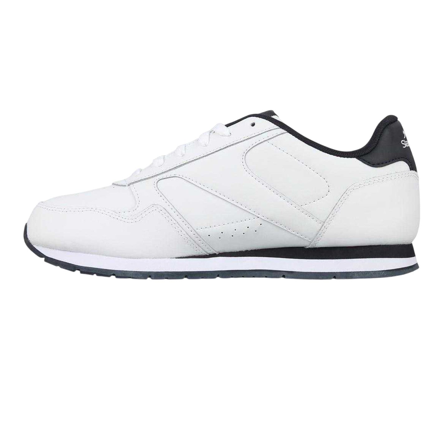 White-Navy - Side - Slazenger Mens Classic Coated Leather Trainers